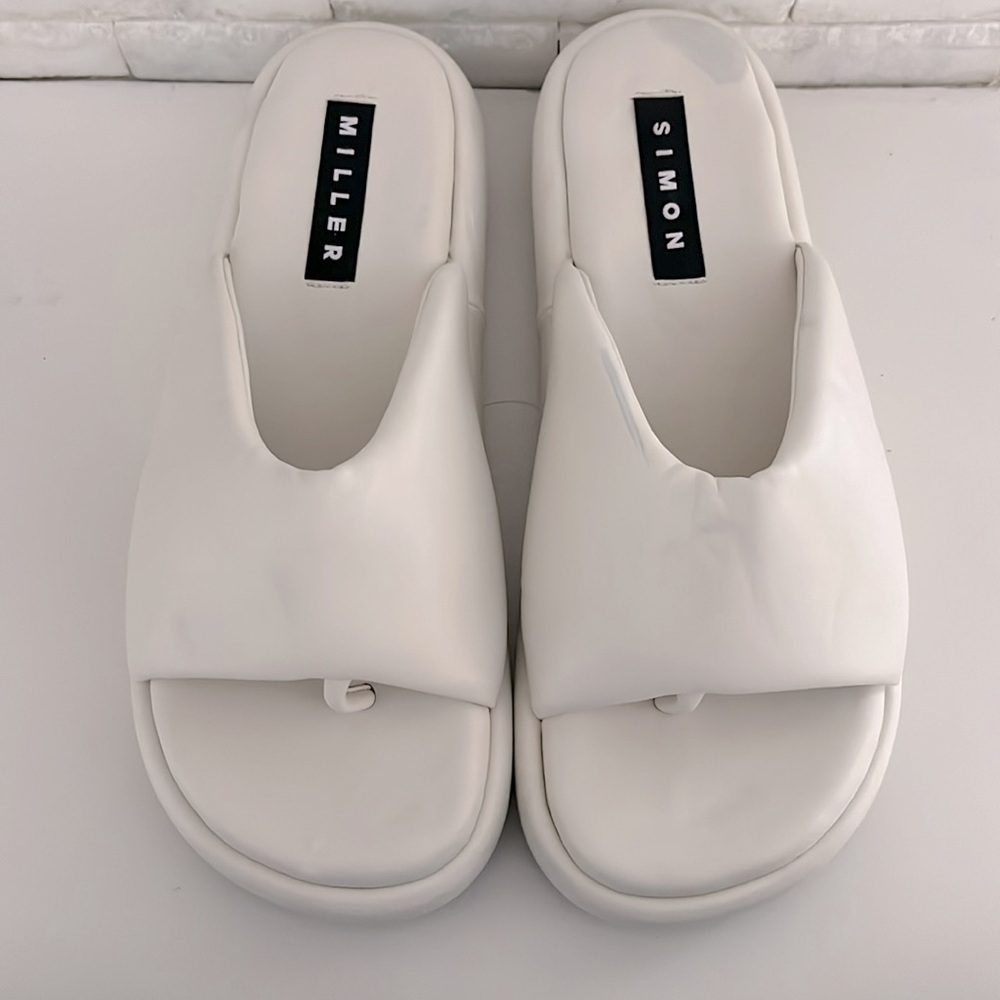 SIMON MILLER Taffy Puffy Platform Slide Sandal In Macadamia Size 40, US 9.5 - Picture 3 of 11